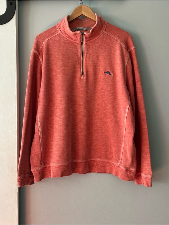 Tommy Bahama Other - Tommy Bahama 100% Cotton Coral Zip-Up Pullover Sweater